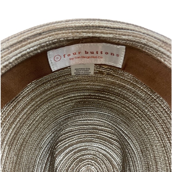 Four Buttons San Diego co,tan,cream, Beige,multi colored,Fedora,sun hat,one size - Picture 4 of 6